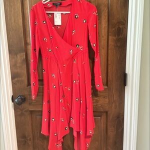 Intermix NWT Red Silk Dress